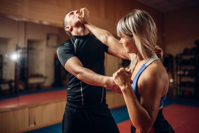 Unarmed self-defense training drill